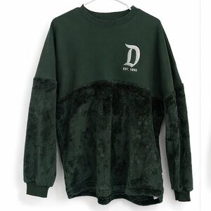 Disneyland Resort Spirit Jersey Green Mickey Fleece Pullover Sweatshirt Men’s M
